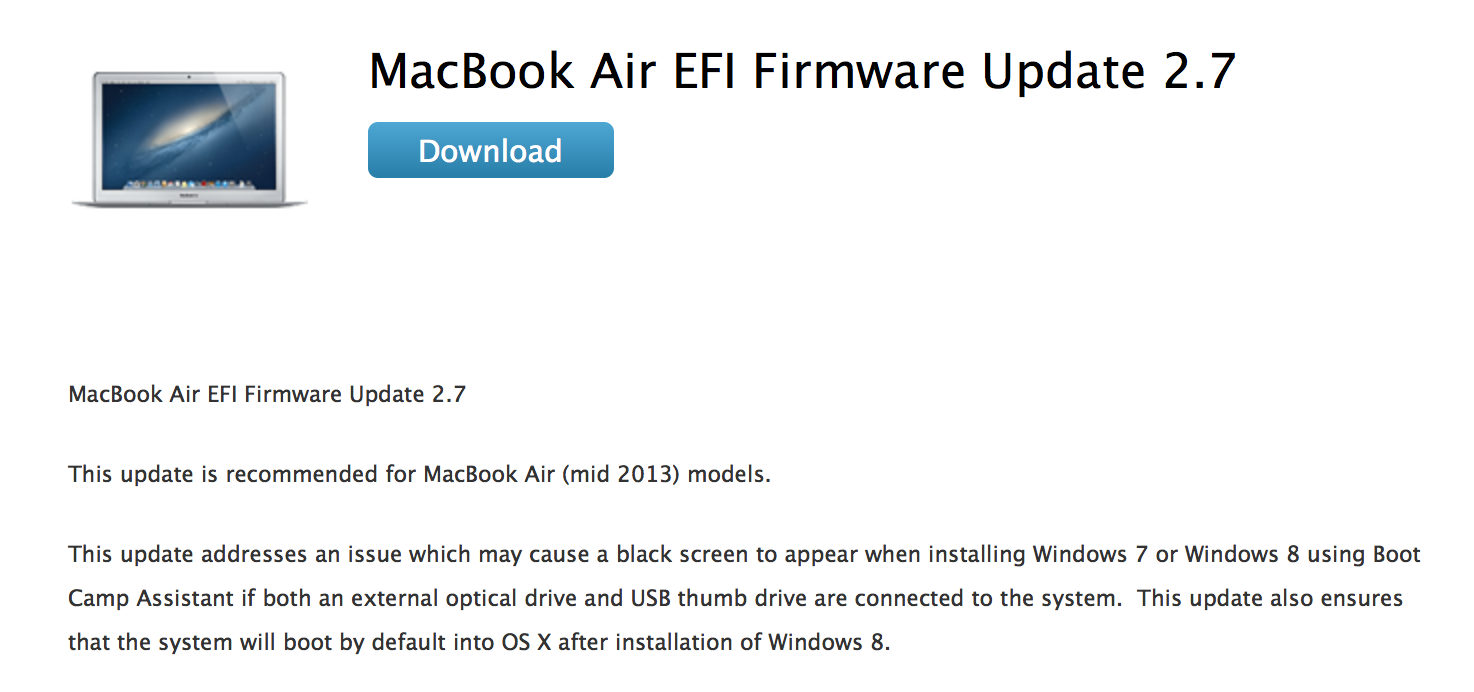 software update on macbook air